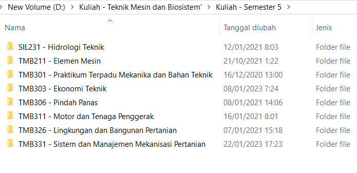 Mata Kuliah Jurusan Teknik Pertanian